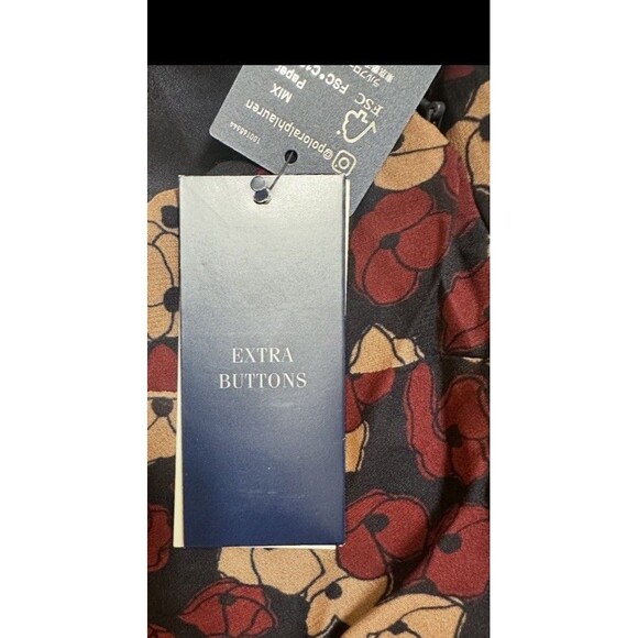 Polo Ralph Lauren Georgette Tie-Neck One-Shoulder Blouse 4 Chiffon Chic Floral - Picture 4 of 13